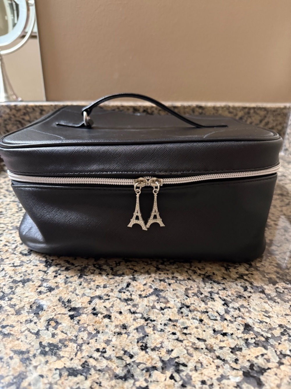 Lancôme Satin Cosmetic Pouch in Vibrant Red with Black Label